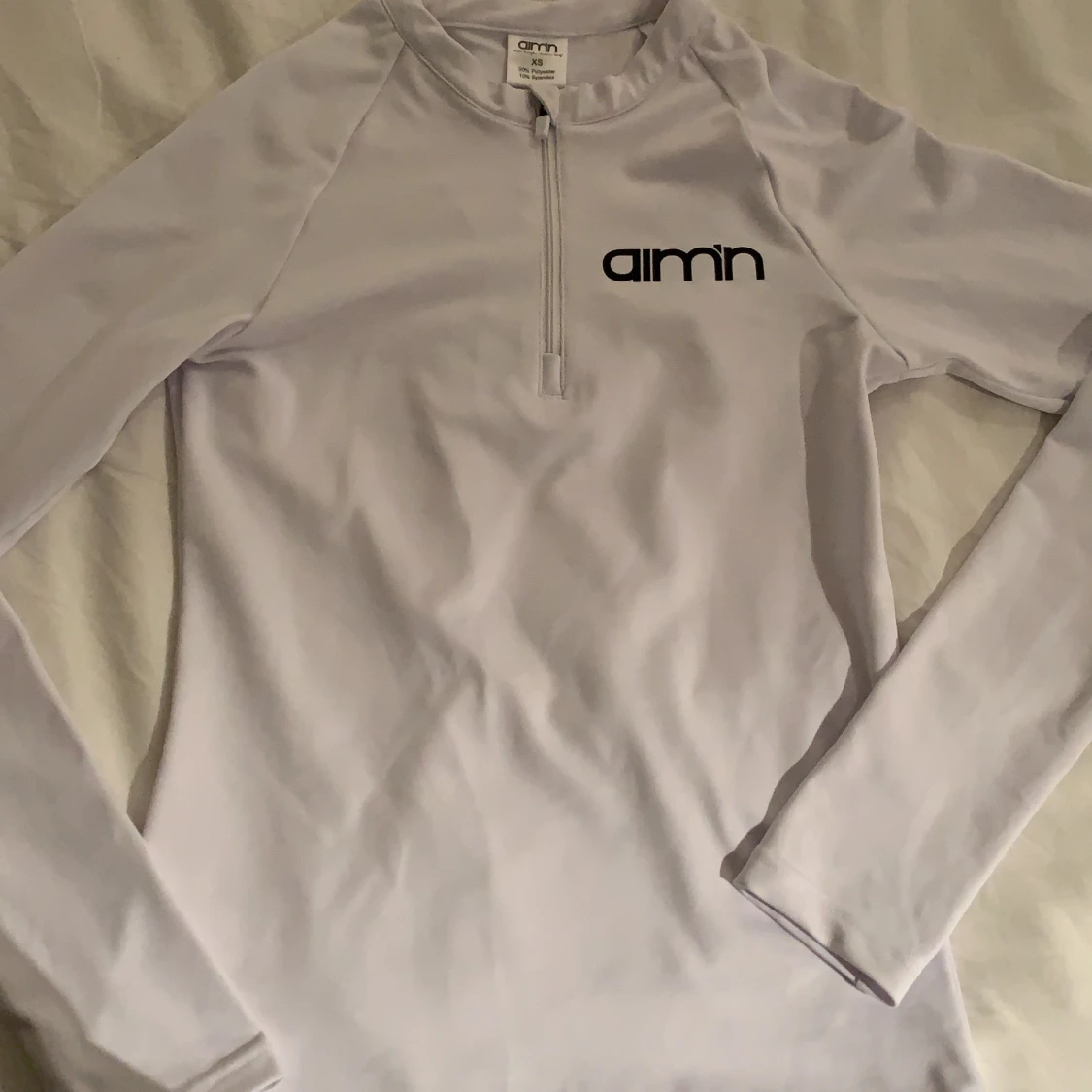Vit/svart Aimn långärmad träningströja