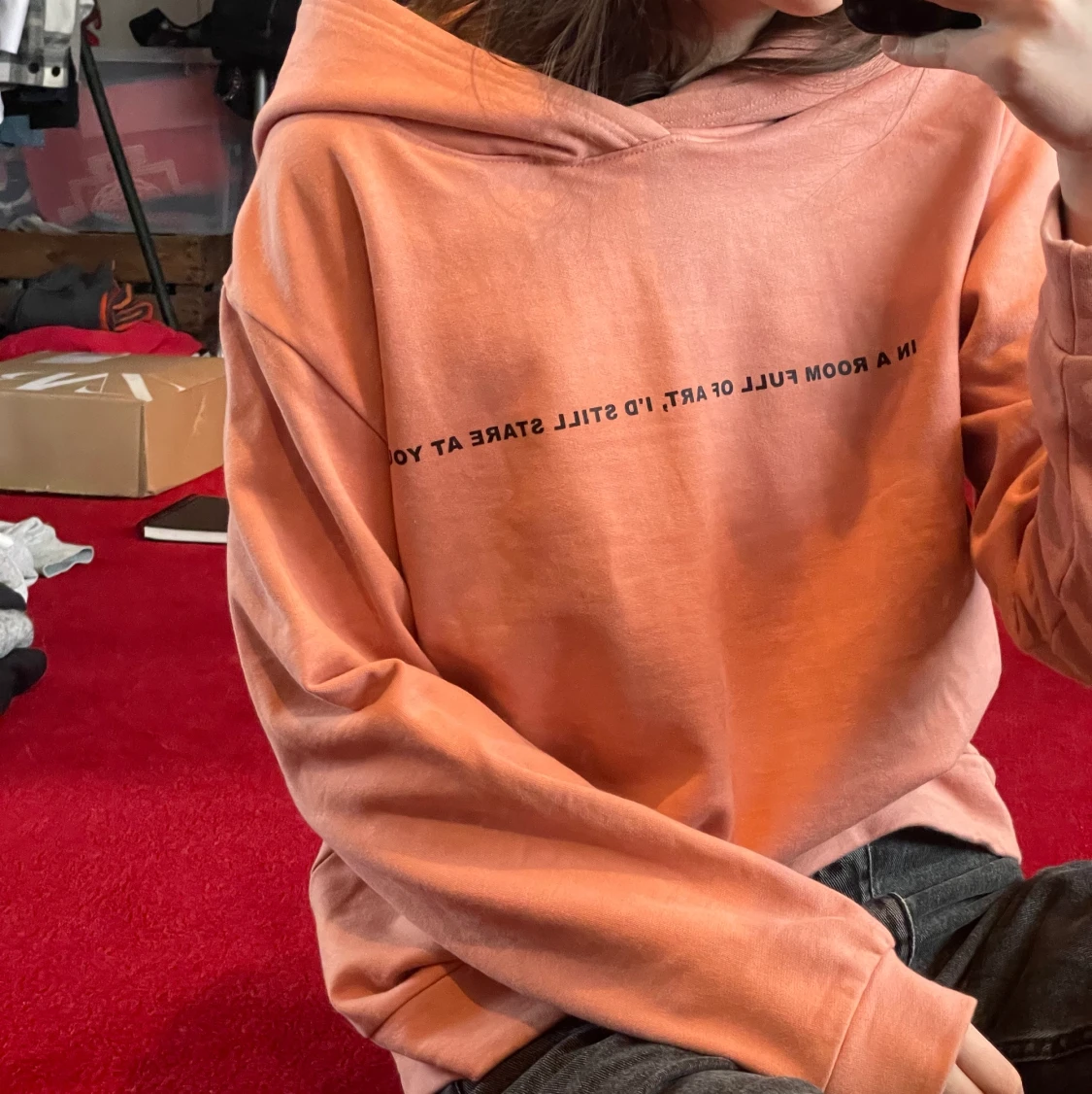 Oversized hoodie med stor luva