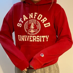 Vintage Champion hoodie - Supercool vintage Champion hoodie i storlek S. Tröjan är visad på en XS/S och 164cm lång. Röd färg & bra skick! BUDGIVNING: börjar på 299kr + frakt