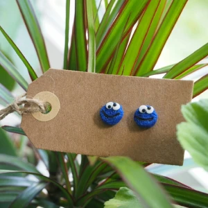  - handmade cookies monster earrings 