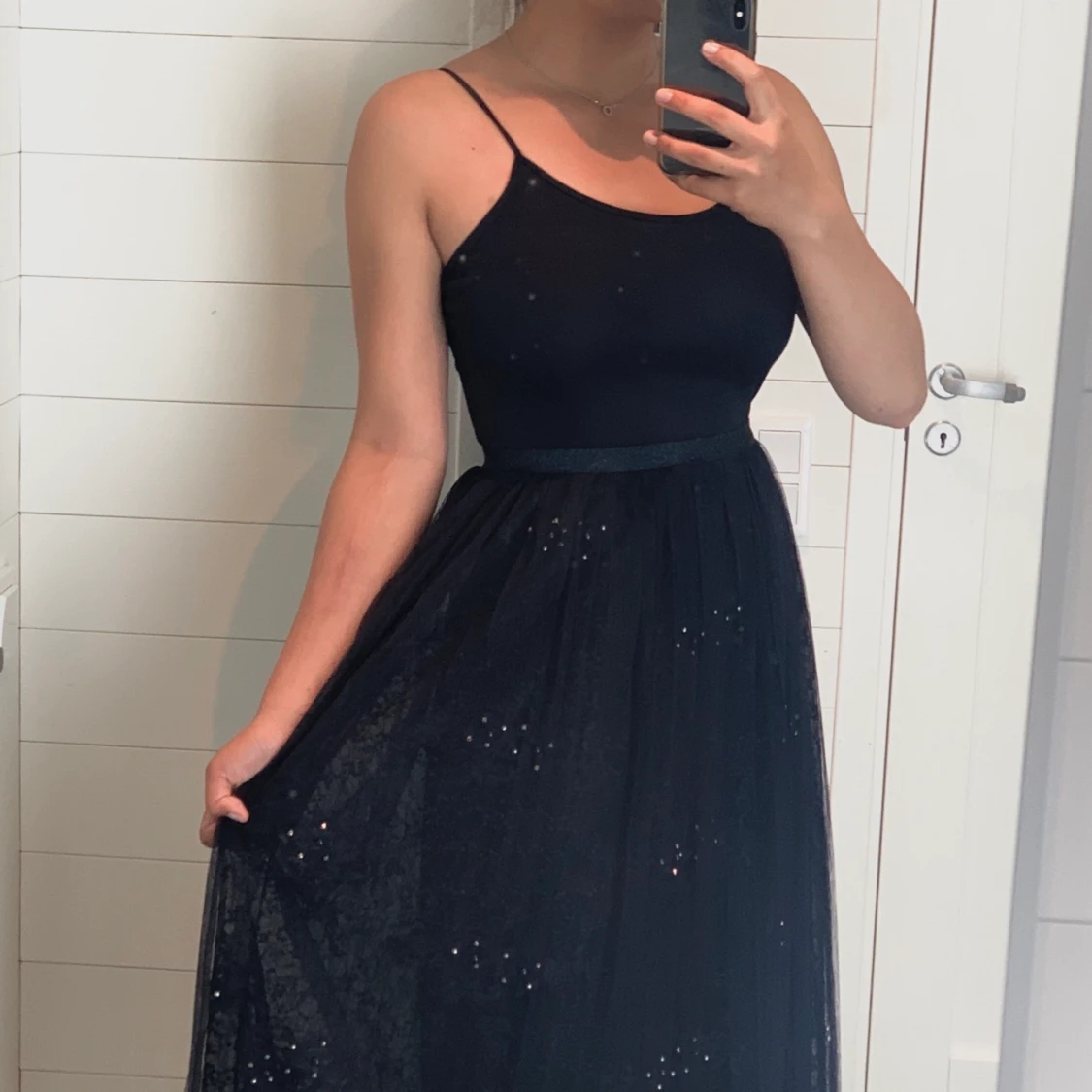 Mörk blå bal klänning 