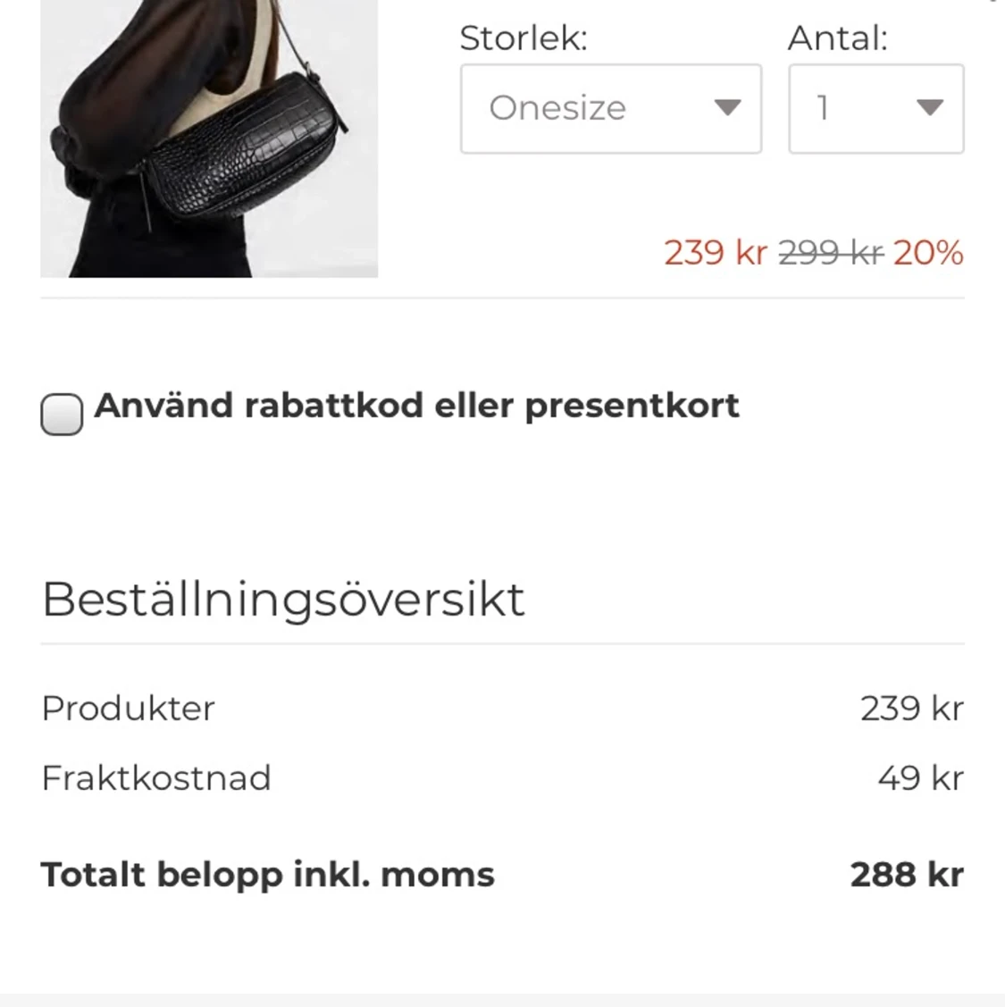 Svart baguetteväska - 90