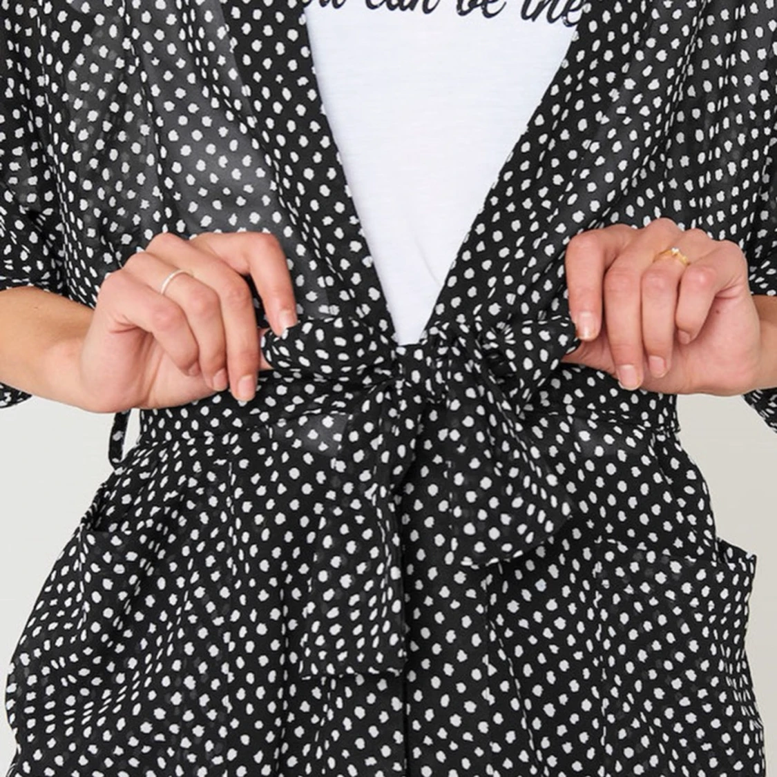 Nisha Dot Kimono black/white strl M - 90