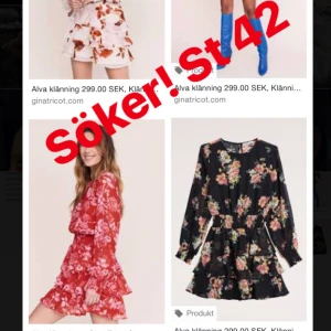  - Söker denna klänning från Gina, mönster spelar ingen roll 