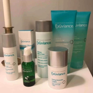  - Perfekt tillfälle för dig som vill testa Exuviance men inte vill köpa alla produkter nytt och lägga ut tusentals kronor!  Säljer allt på bilden, då all info inte ryms i detta fältet så skicka vid intresse så skickar jag info.