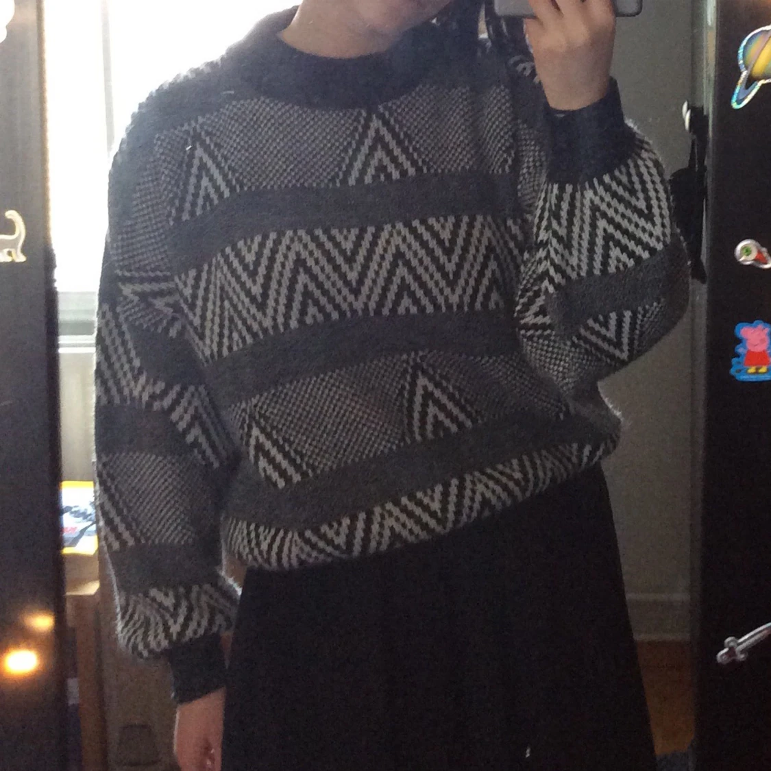 Black/grey knitted top - 90