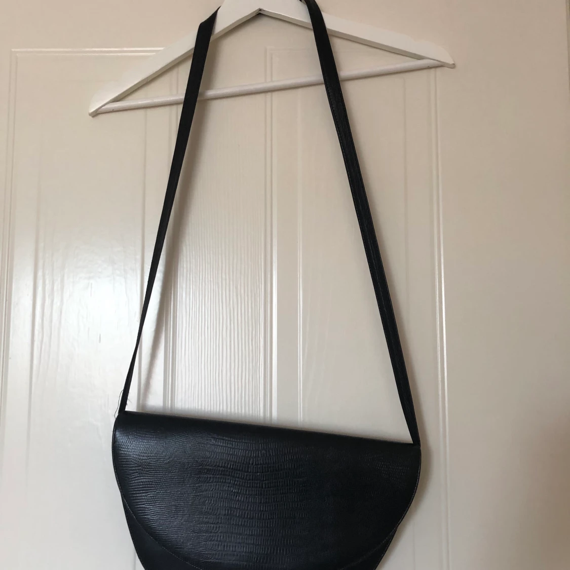 Vintage svart skinnväska - 90