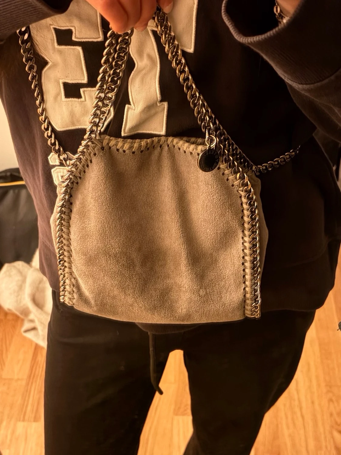 Grå Stella McCartney Falabella väska tiny - 5