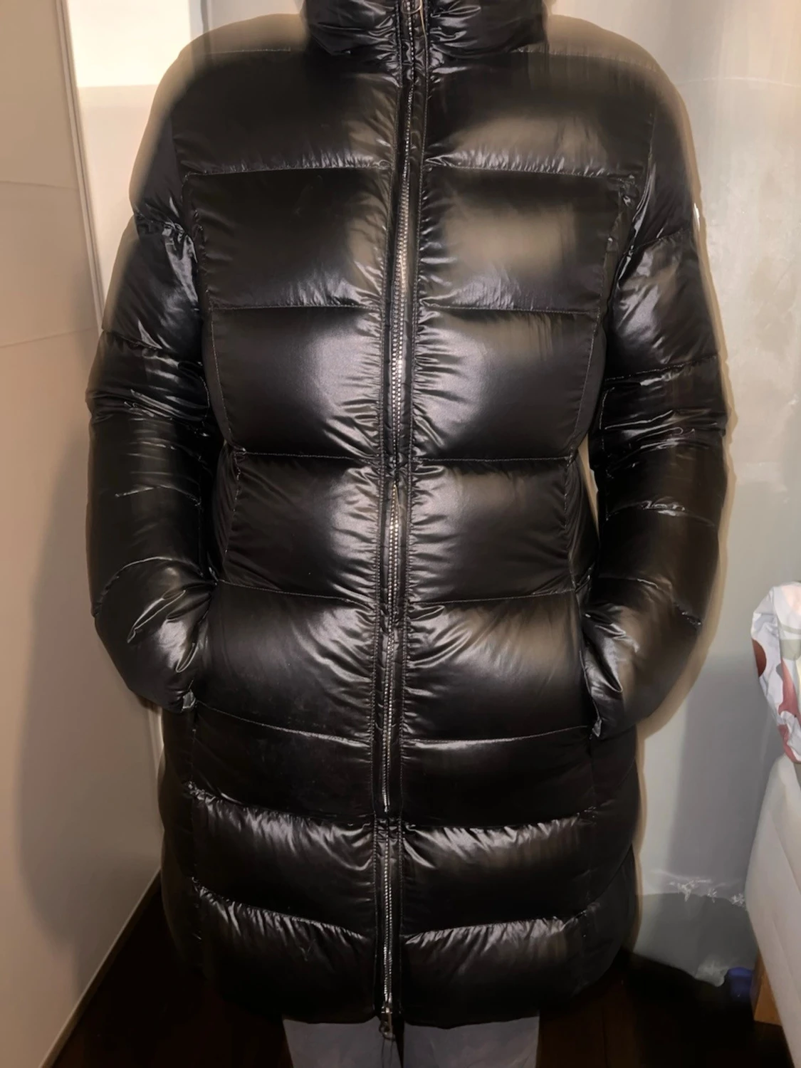 Svart lång dunjacka från colmar - 1