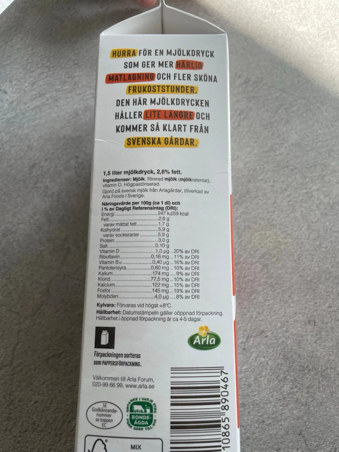 Klöver svensk mjölkdryck 1,5L - 1