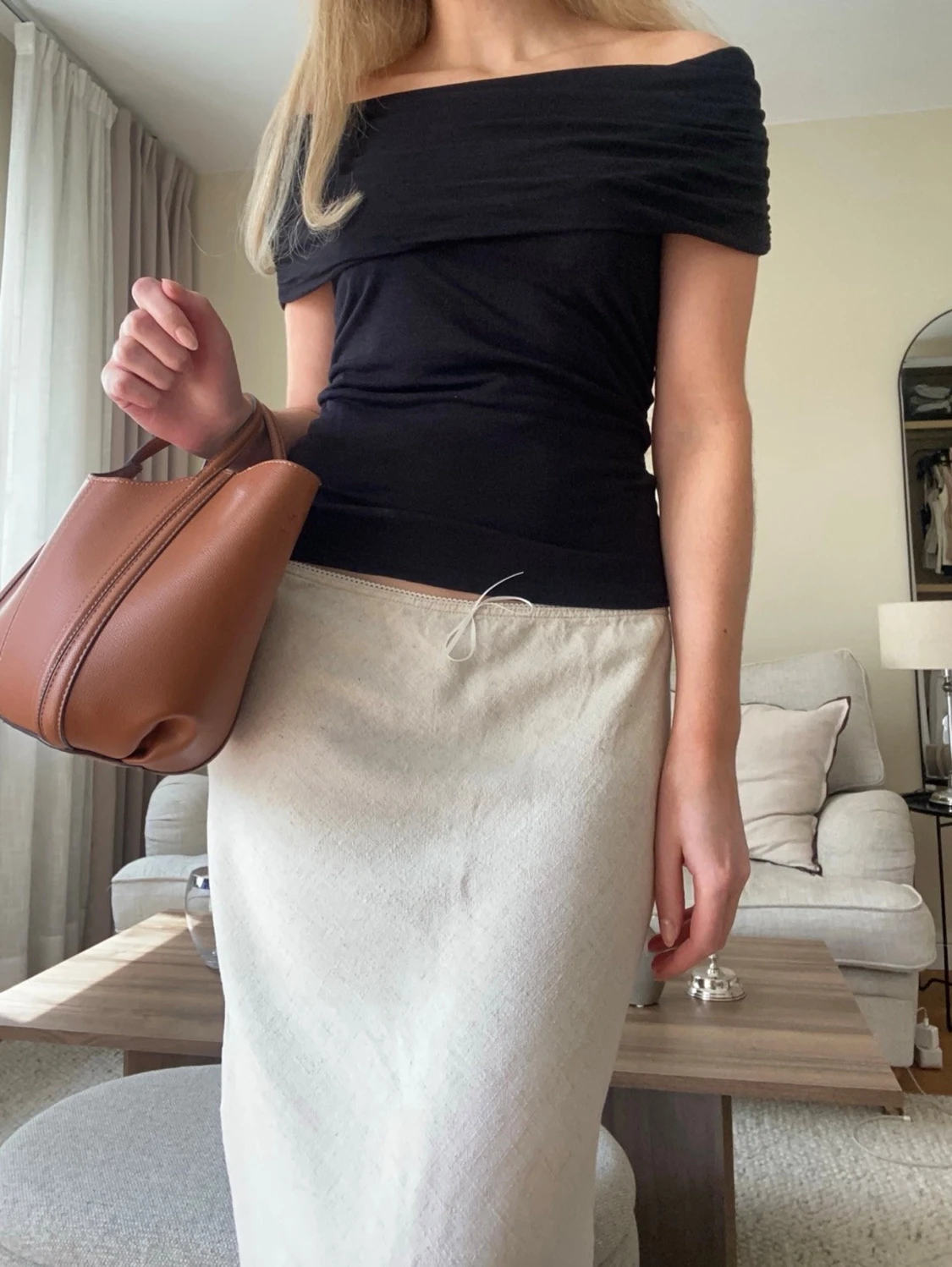 Svart off shoulder topp