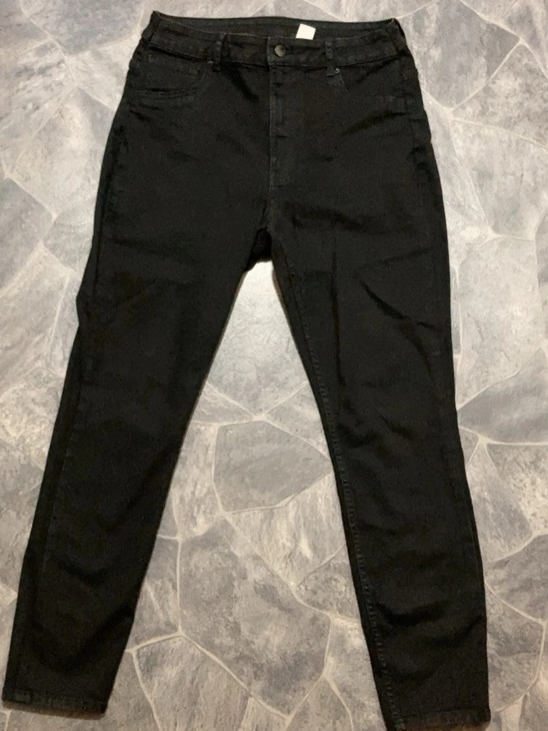 Svarta slim fit jeans med hög midja