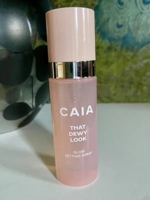 CAIA That Dewy Look Glow Setting Spray. Ny! - Fräsch face mist från CAIA i en snygg ljusrosa flaska med silverdetalj. Ger ett glowigt och återfuktat resultat och fixerar sminket för en daggig look. Perfekt att ha i väskan för en snabb uppfräschning när som helst. 50 ml. Ny utan förpackning.
