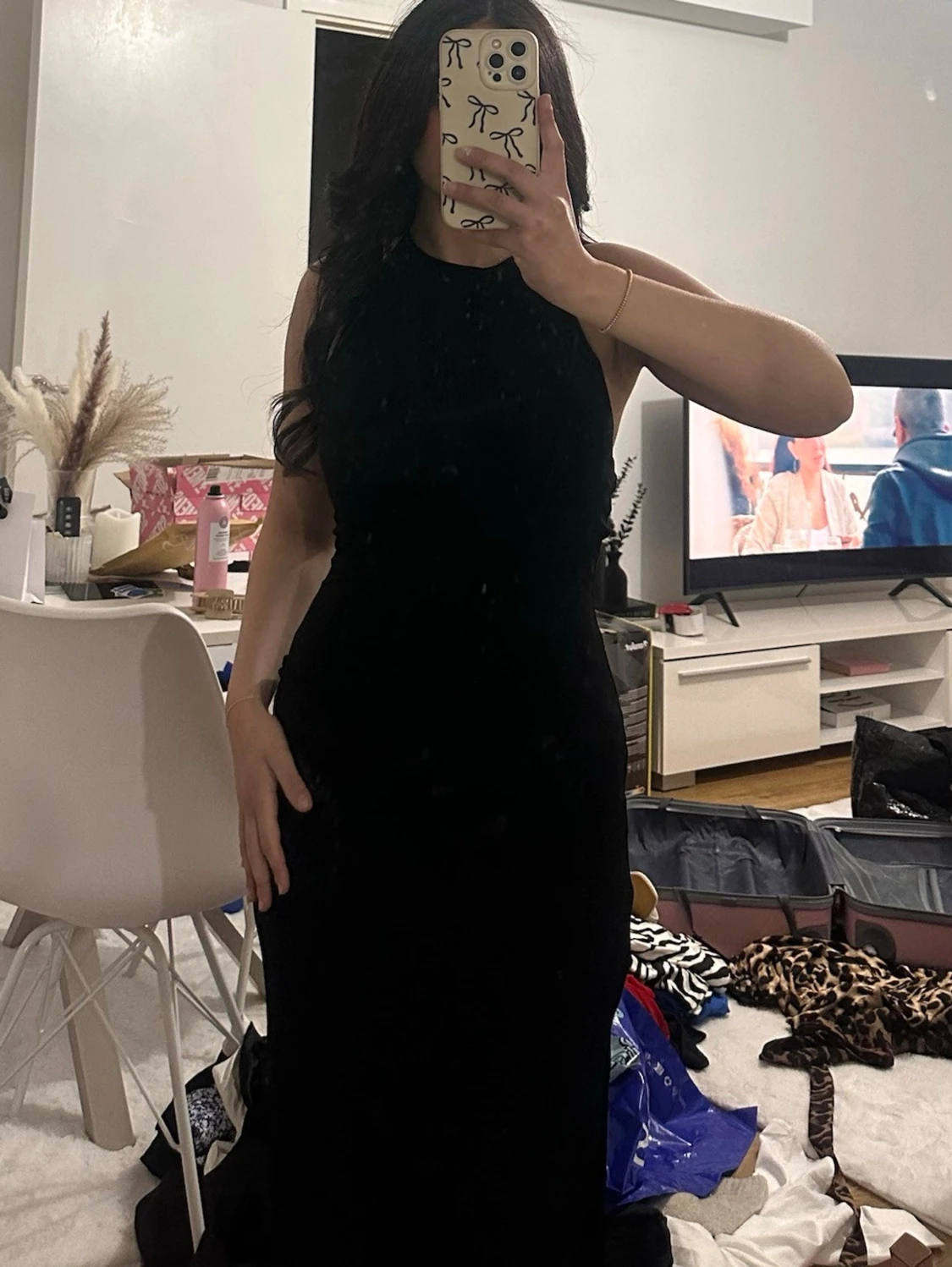 Svart långklänning med slits