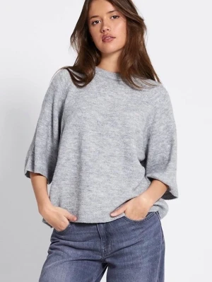 Grå stickad tröja - Grå stickad tröja med trekvarts ärmar från lager 157  i storlek xs men passar även s