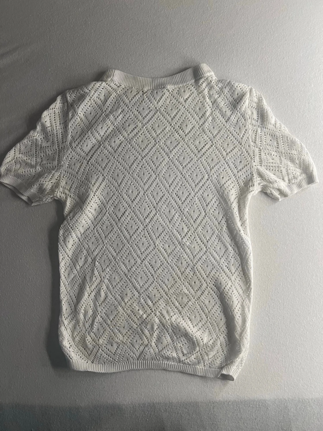 Vit spetsstickad topp från H&M - 3
