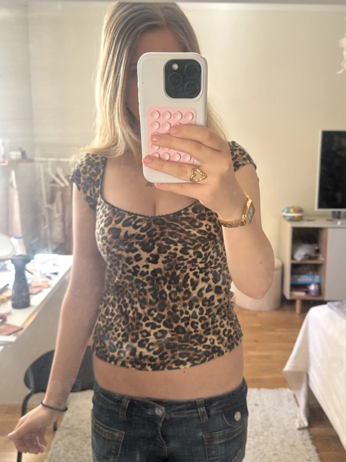 Leopardmönstrad topp
