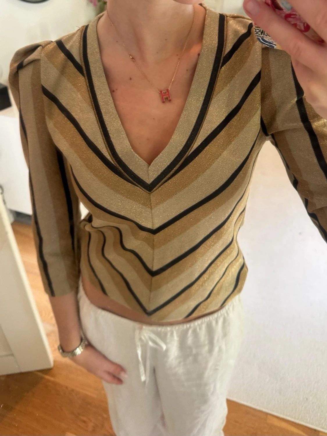 Randig glittrig topp från Selected Femme - 3