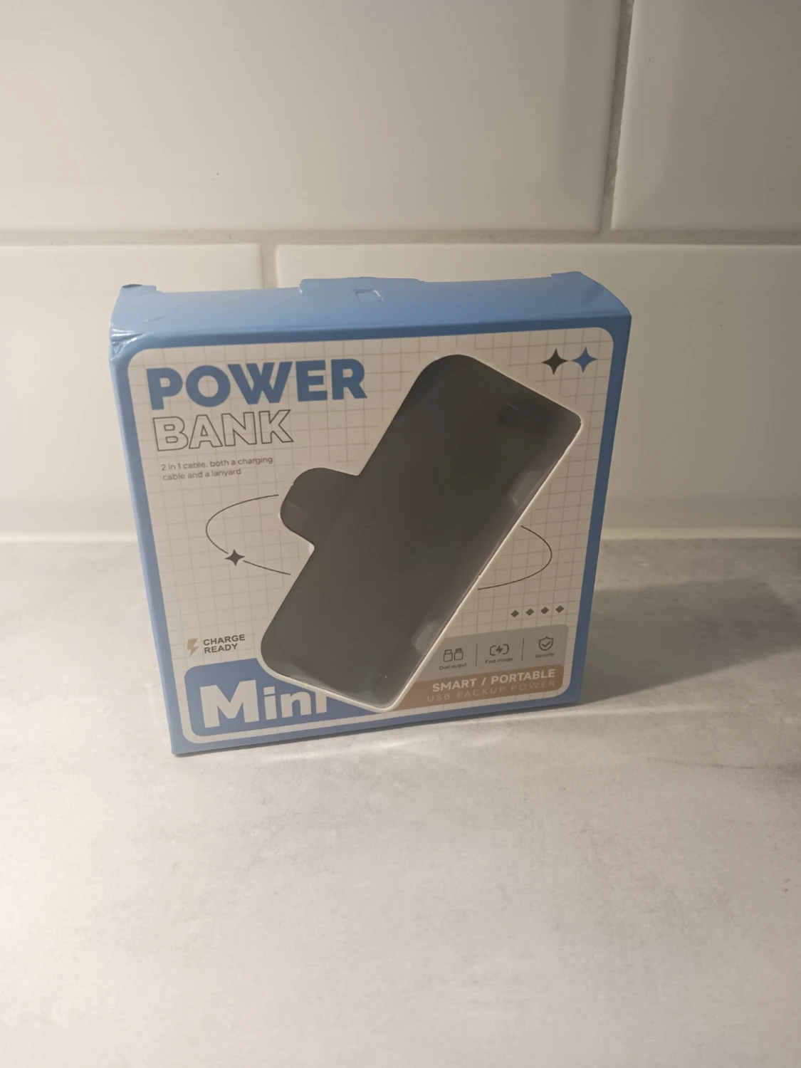 Mini Powerbank svart USB backup - 6