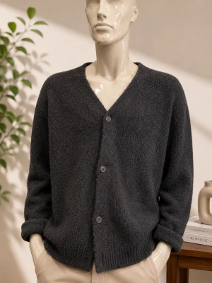 Svart Stickad Kofta från Lager 157 - Storlek: L, Material: 78 % Polyester, 19 % Akryl & 3 % Elastan, utmärkt skick!