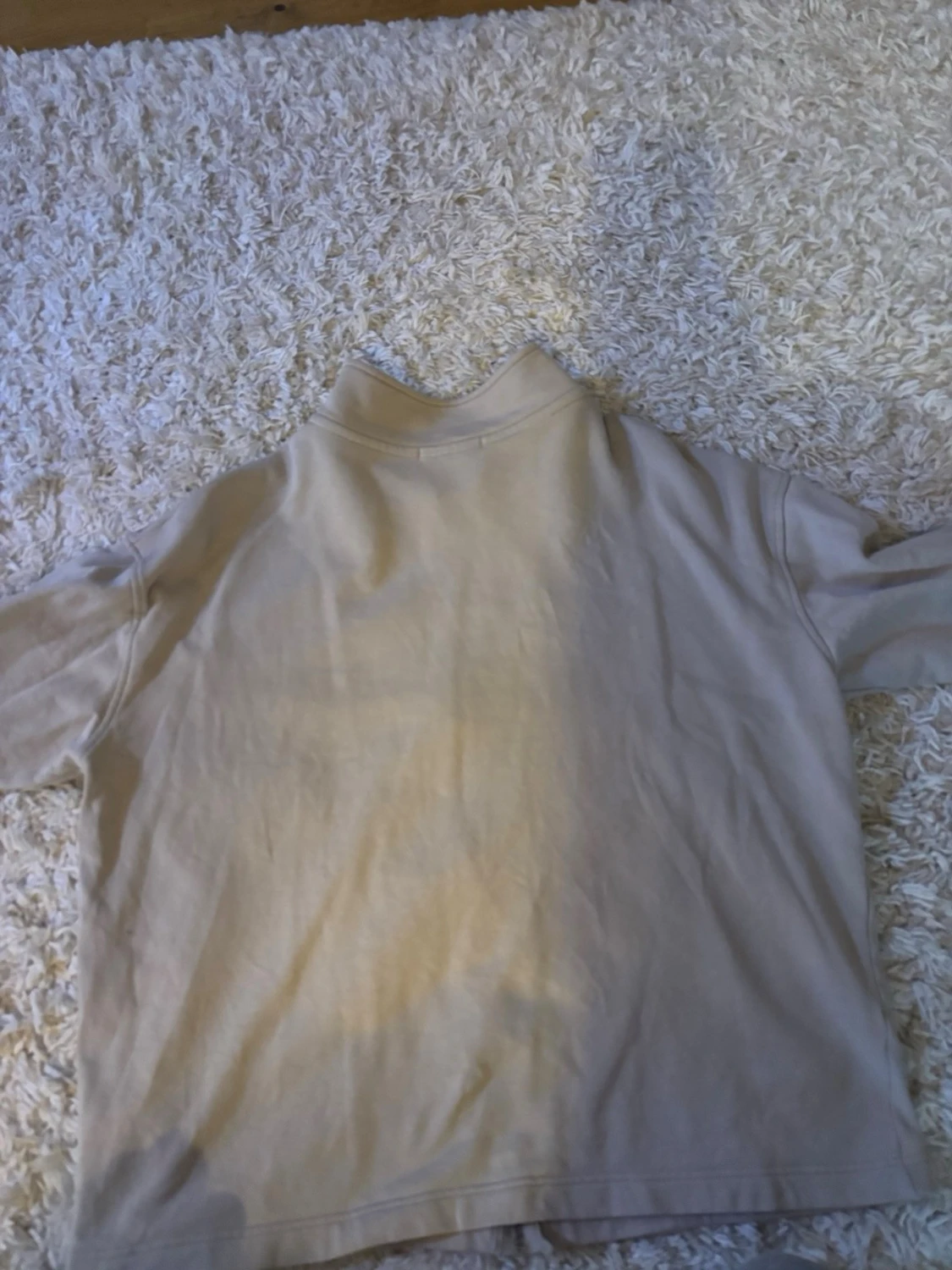 Beige hoodie med dragkedja - 1