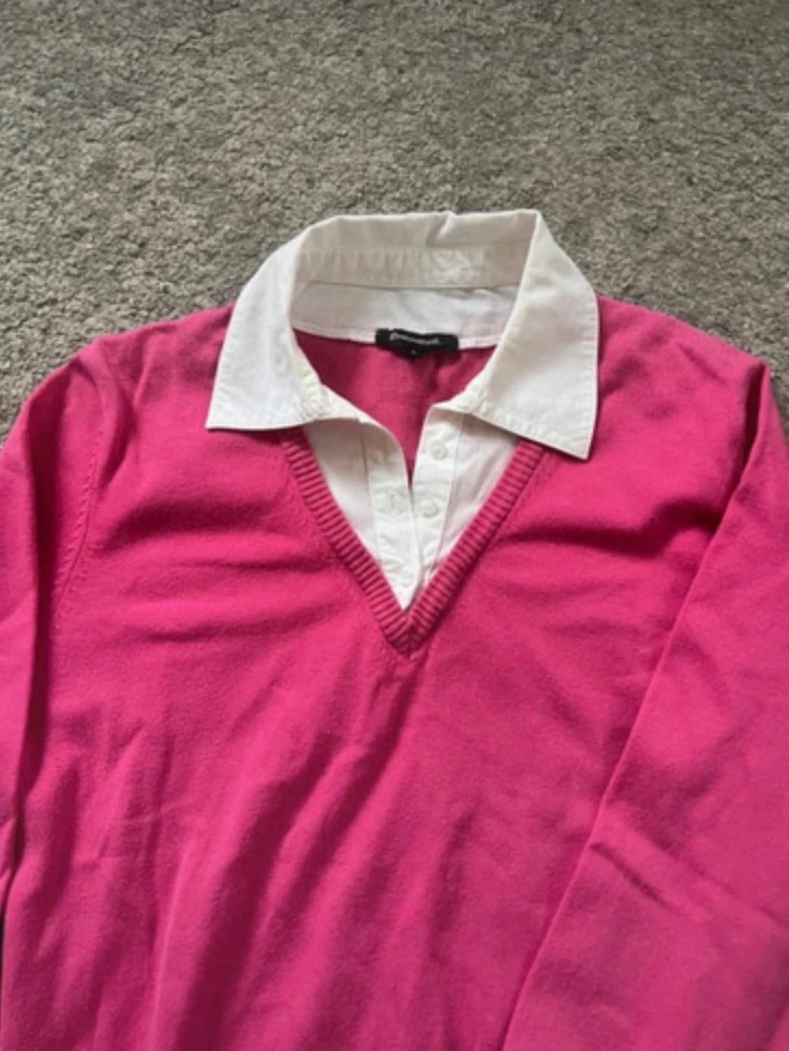 Rosa tröja med vit krage - 2