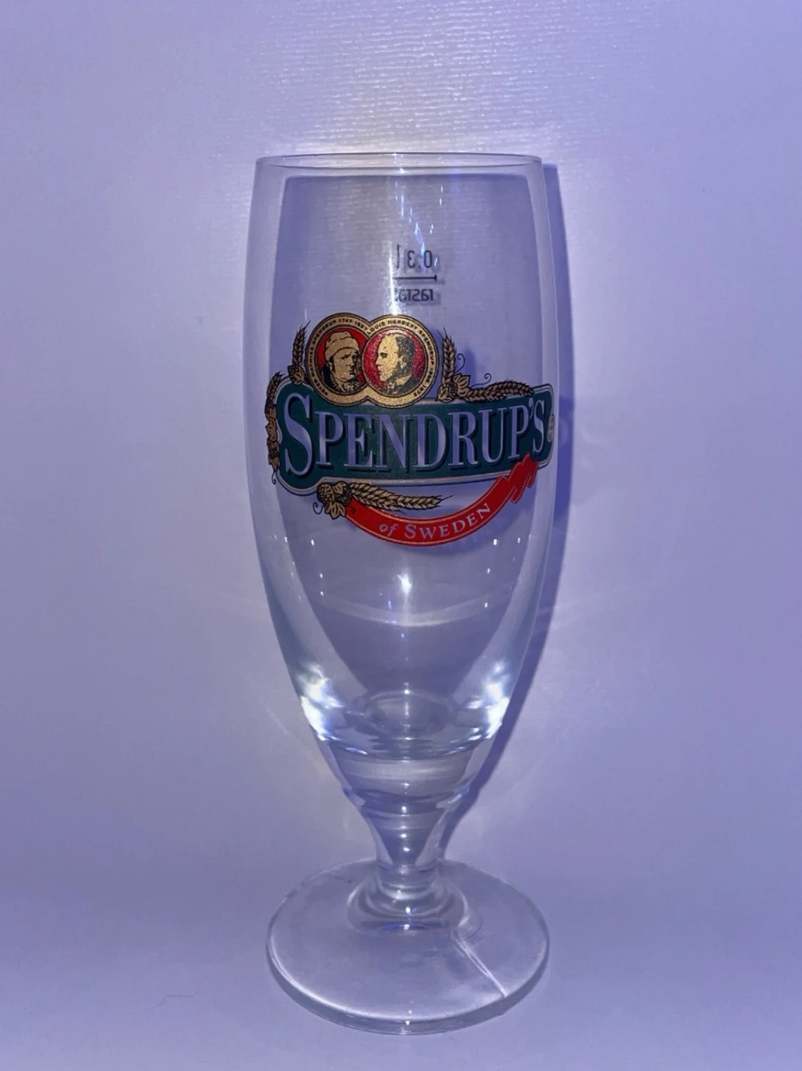 Spendrups ölglas med logga