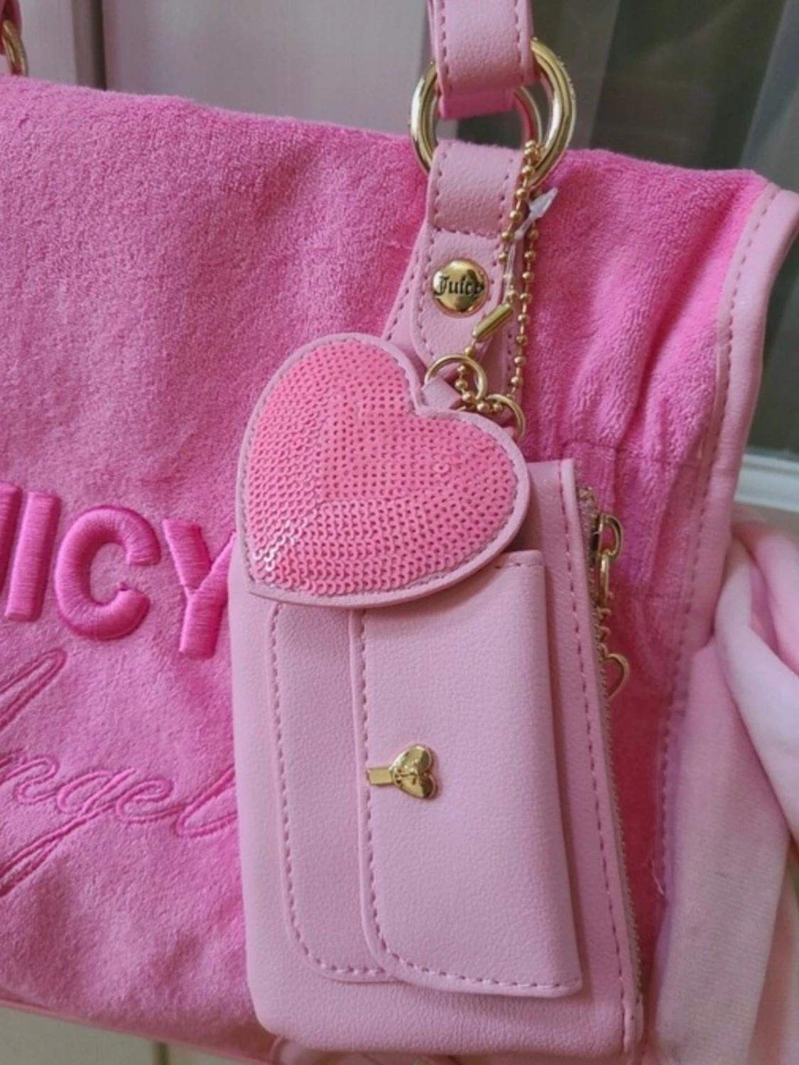 Juicy Couture rosa handväska med rosetter - 4