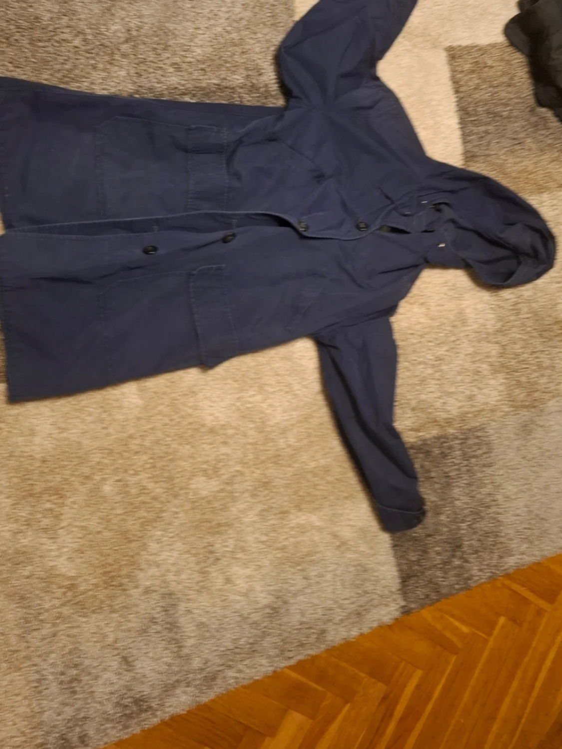 Mörkblå vindjacka med huva - 3