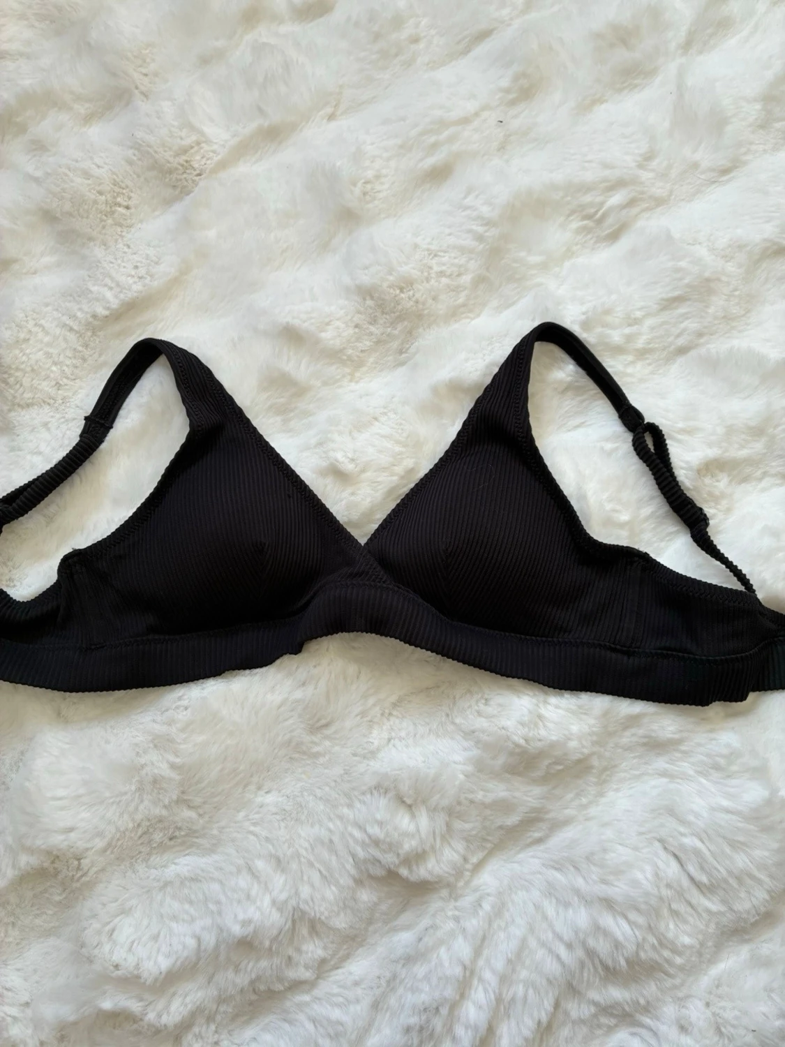 Svart ribbad bikiniöverdel - 2