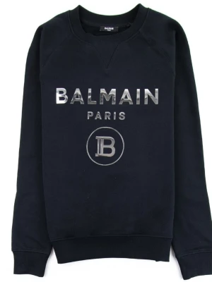 Svart sweatshirt från Balmain Paris - Snygg orginal tröja från Balmain i mycket fint skick storlek S