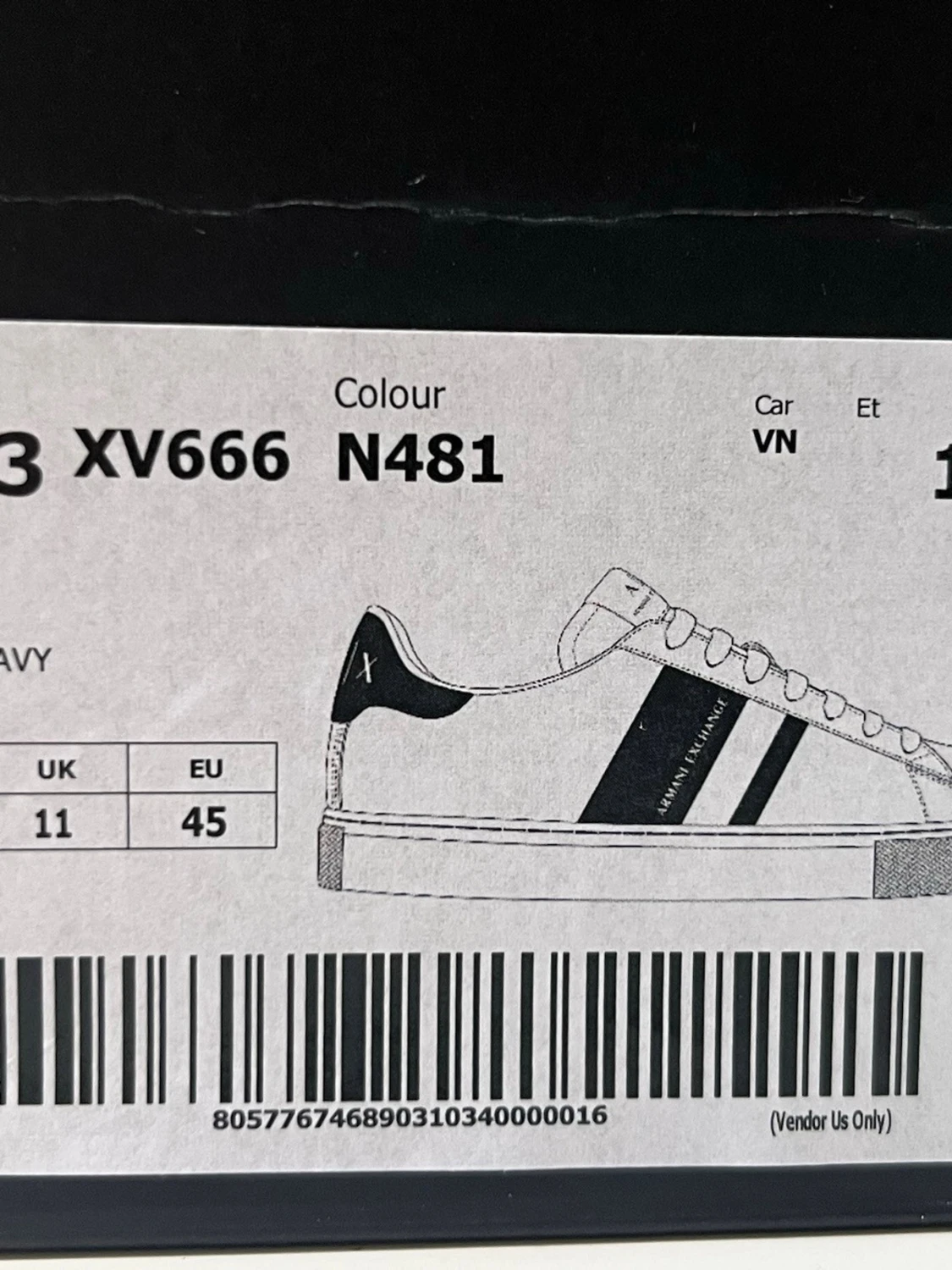 Vita Armani Exchange sneakers med blå detalj - 5