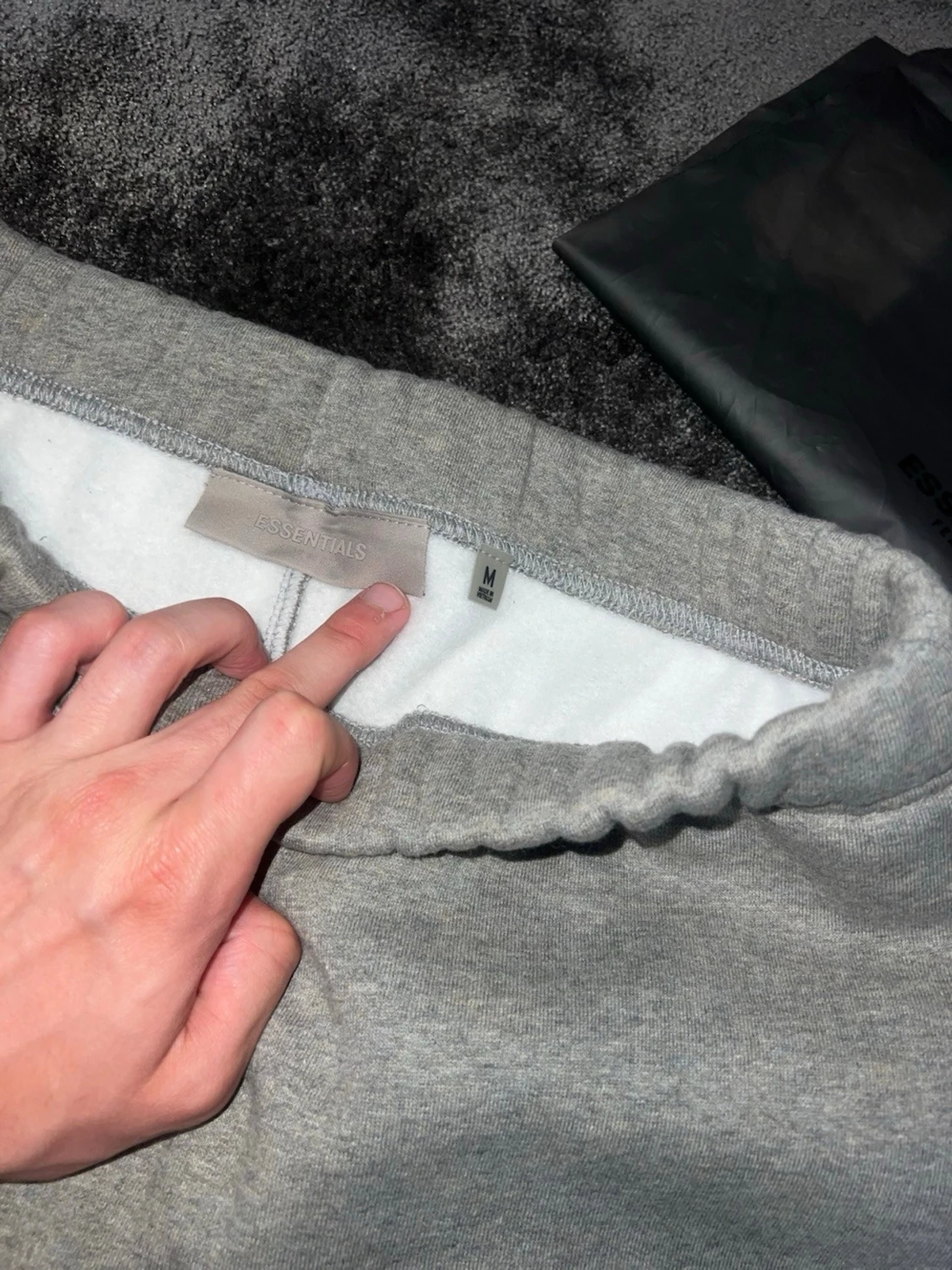Grå Essentials shorts med snörning - 1