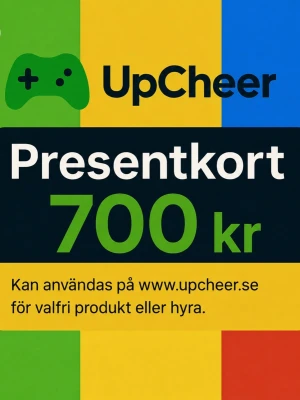 UpCheer Presentkort 700 kr – Perfekt gåva 🎮 - Säljer ett UpCheer presentkort värde 700 kr. Perfekt som gåva till någon som vill hyra gaming- eller eventutrustning – från PlayStation 5 till projektorer och TV. ✔ Kan användas på www.upcheer.se⁠� ✔ Gäller för valfri produkt eller hyra ✔ Enkel och flexibel användning