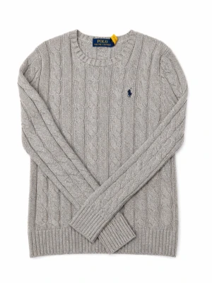 Grå kabelstickad tröja Polo Ralph Lauren - Kabelstickad grå tröja från Polo Ralph Lauren 