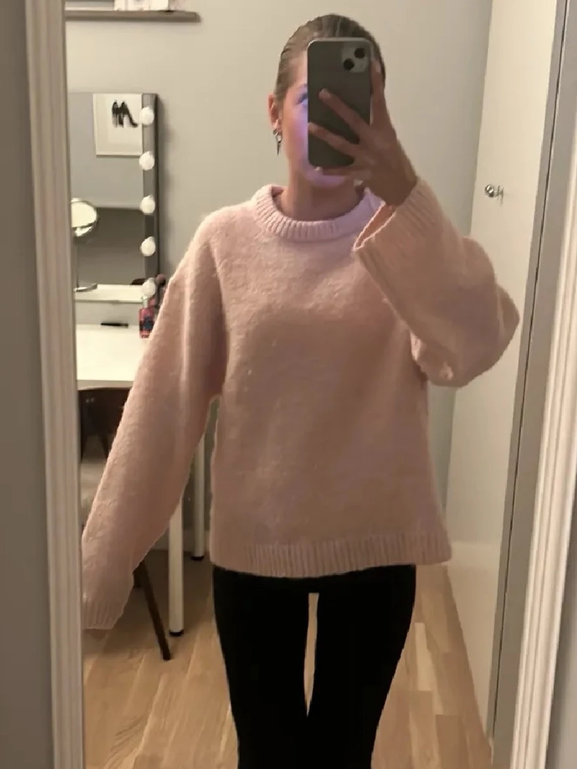 Ljusrosa stickad tröja Gina Tricot