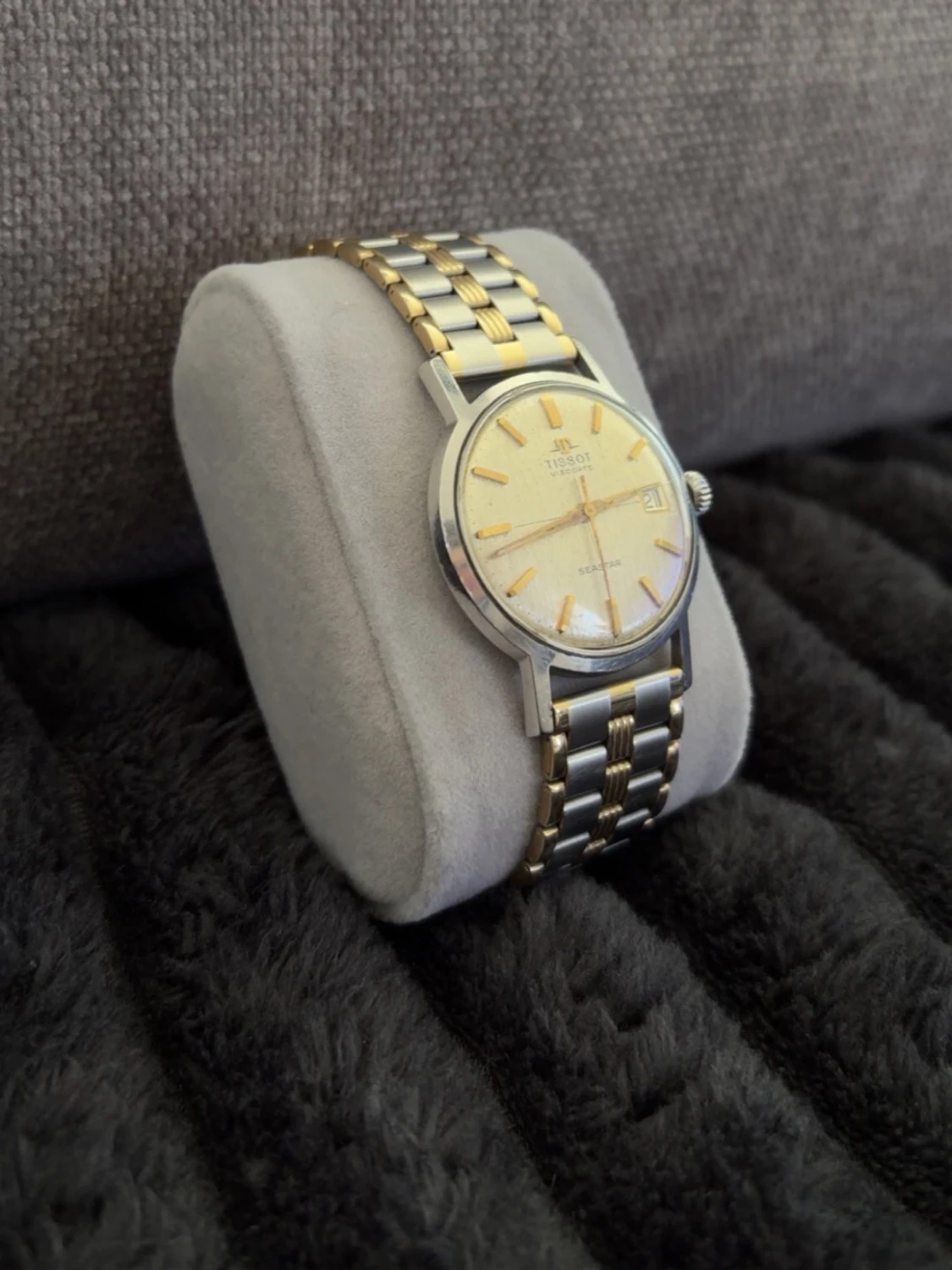 Vintage Tissot Seastar herrklocka – tvåton rostfritt stål med datum - 3