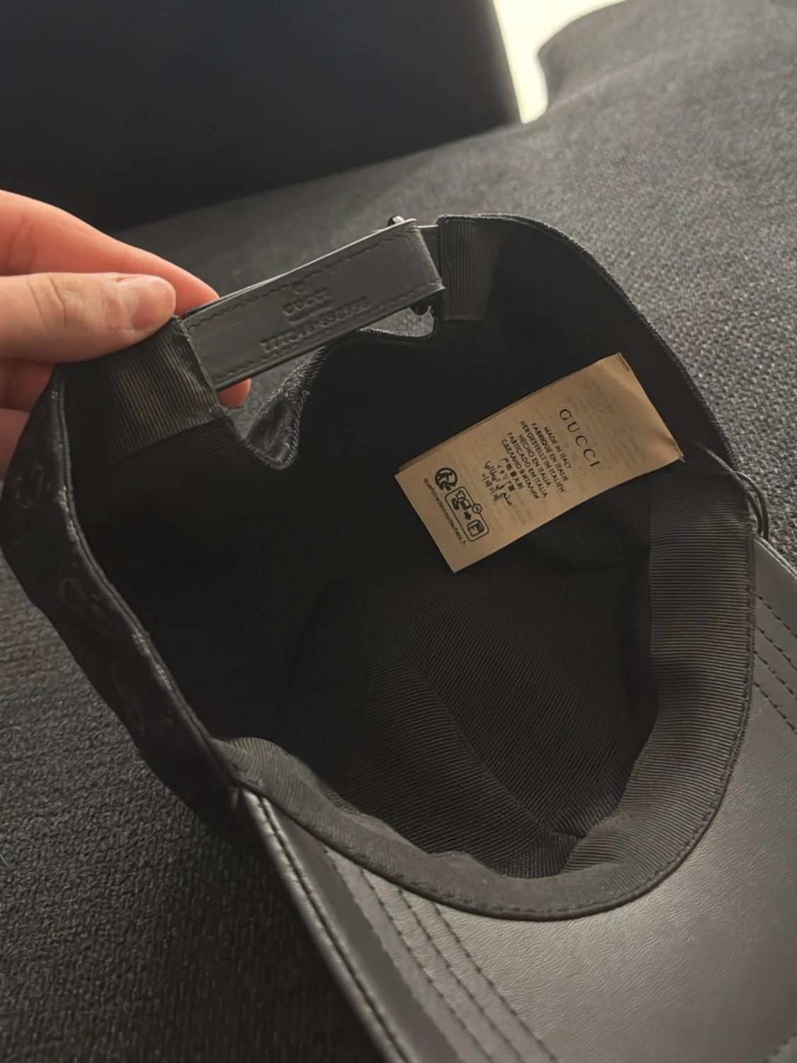 Svart Gucci keps med GG-mönster - 2