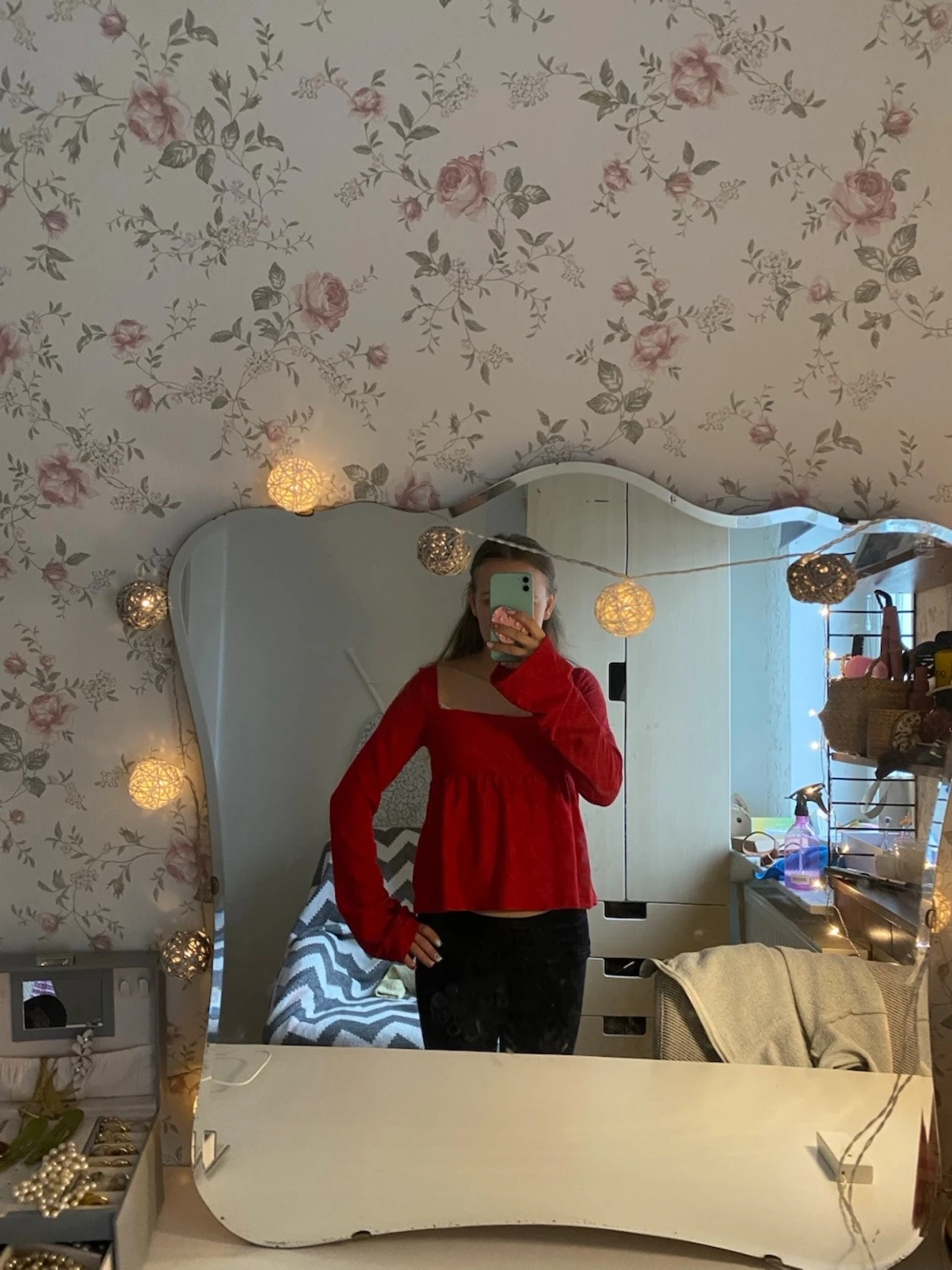 Röd långärmad topp från Nelly