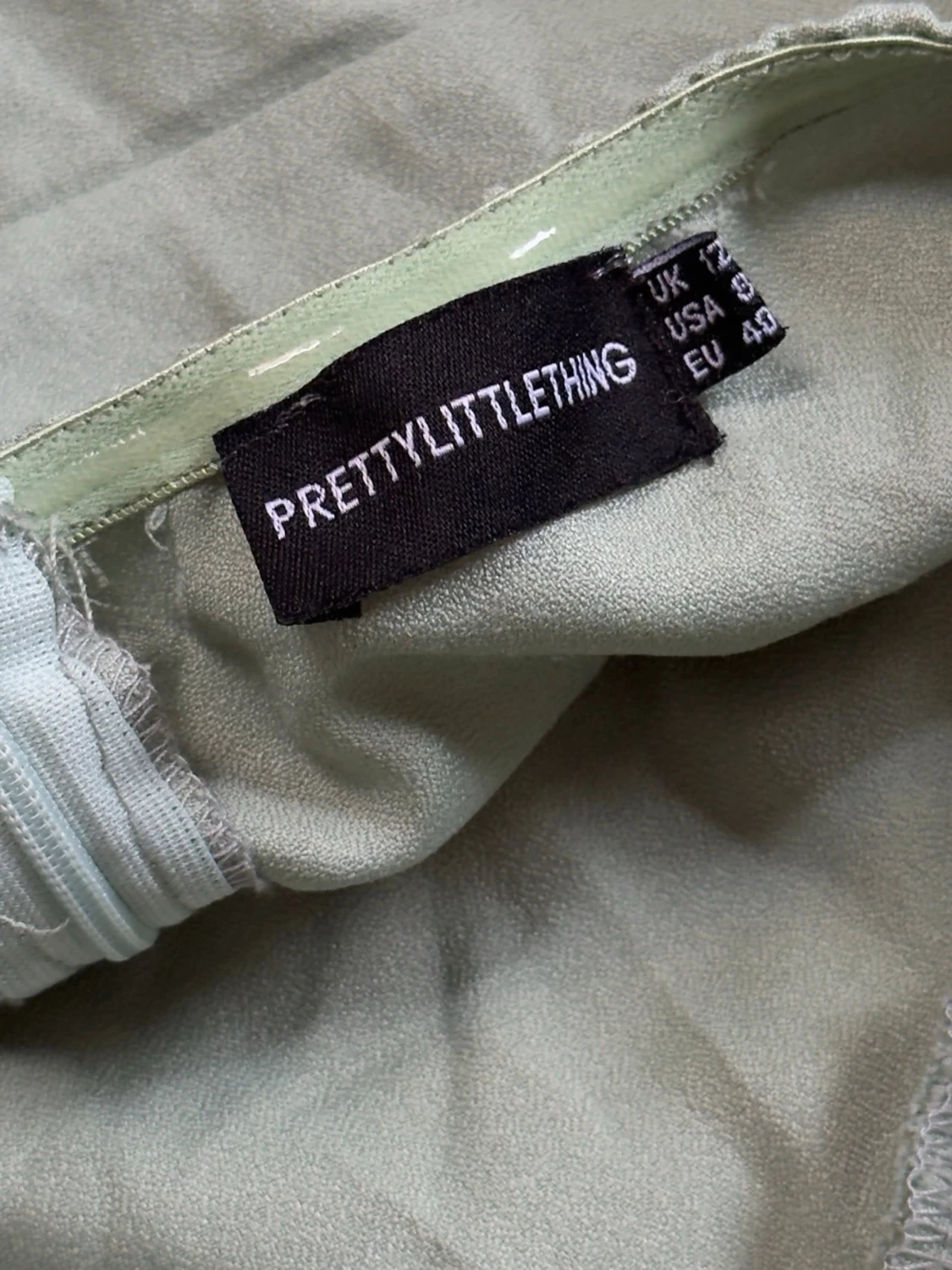 Ljusgrön offshoulder kortklänning - 2