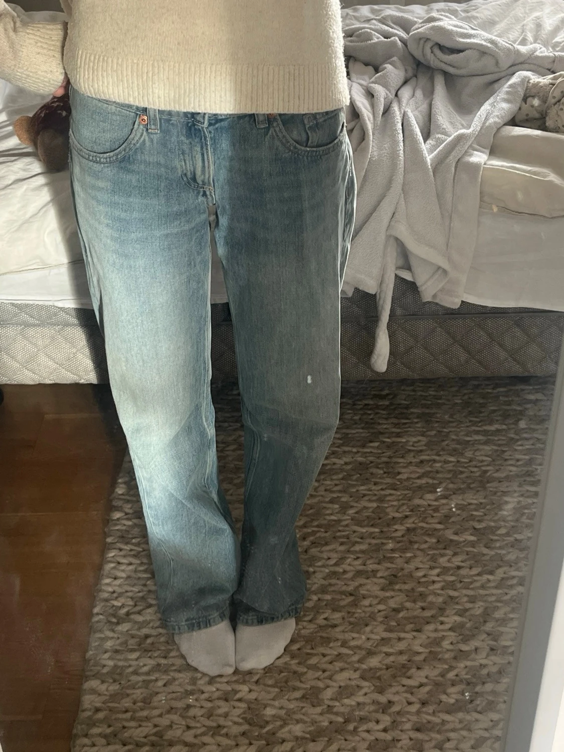 ZARA Ljusblå loose fit jeans - 3