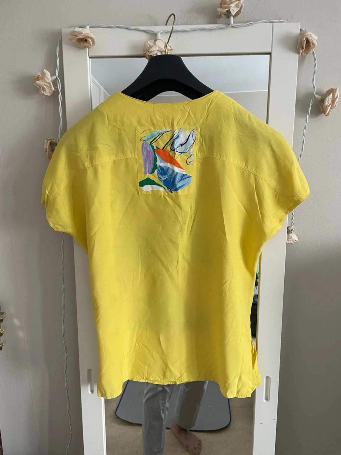 Gul tuzzi  blus med färgglatt tryck - 5