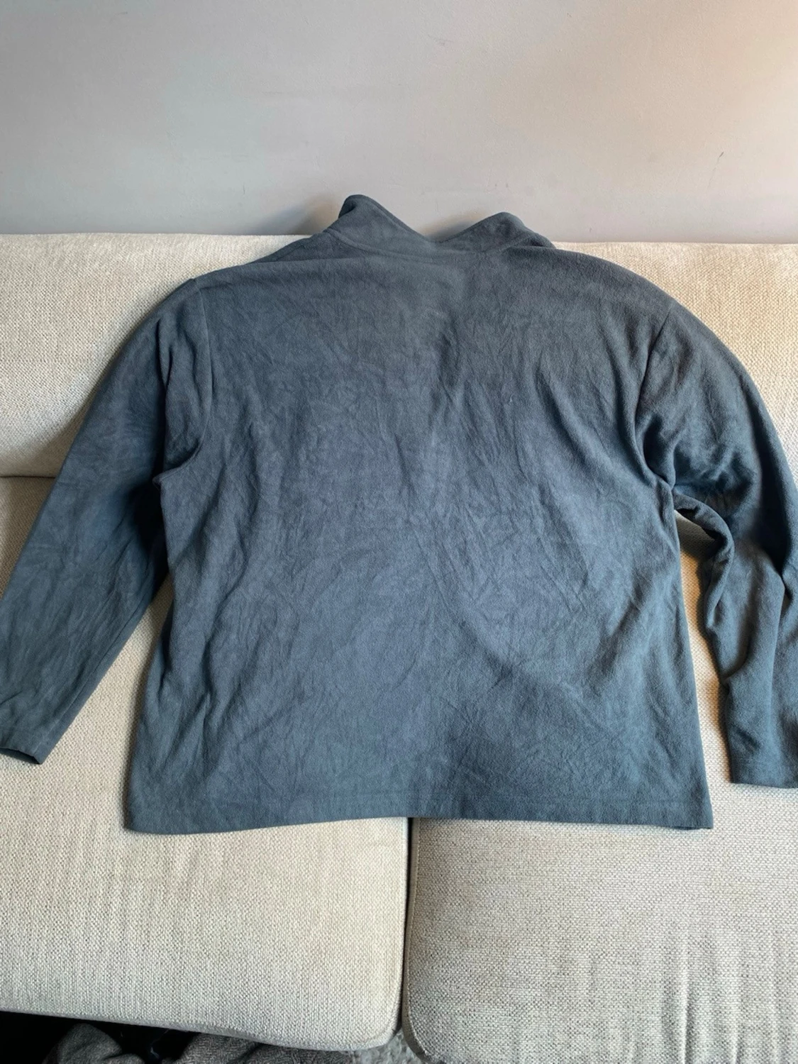 Mörkgrå fleecejacka med dragkedja - 1