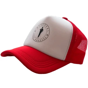 VGC Vestiti Keps Röd - Cool röd och vit truckerkeps från vongreven closet med mesh på sidorna och bak, samt logotyp framtill. Perfekt för att addera en sportig modern touch till din outfit. Justerbar baktill för optimal passform. (Oanvänd). Original pris 400kr.