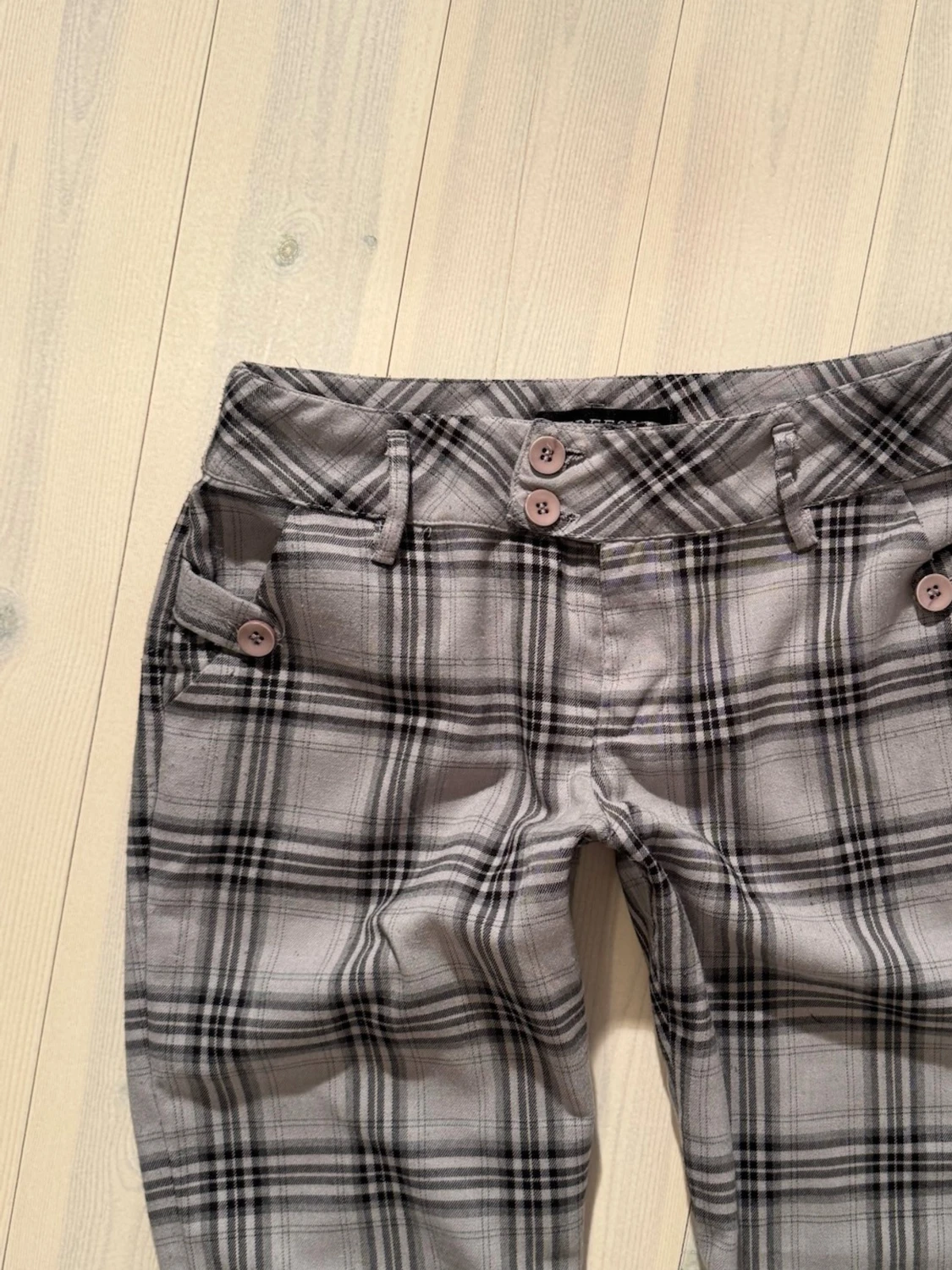 Rutiga bootcut kostymbyxor  - 3