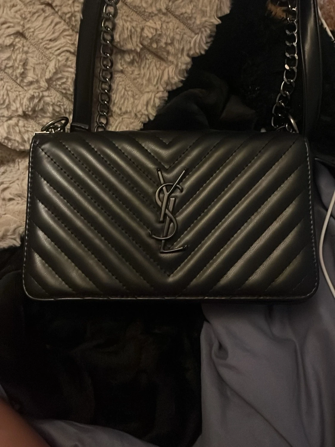 Svart quiltad handväska från YSL
