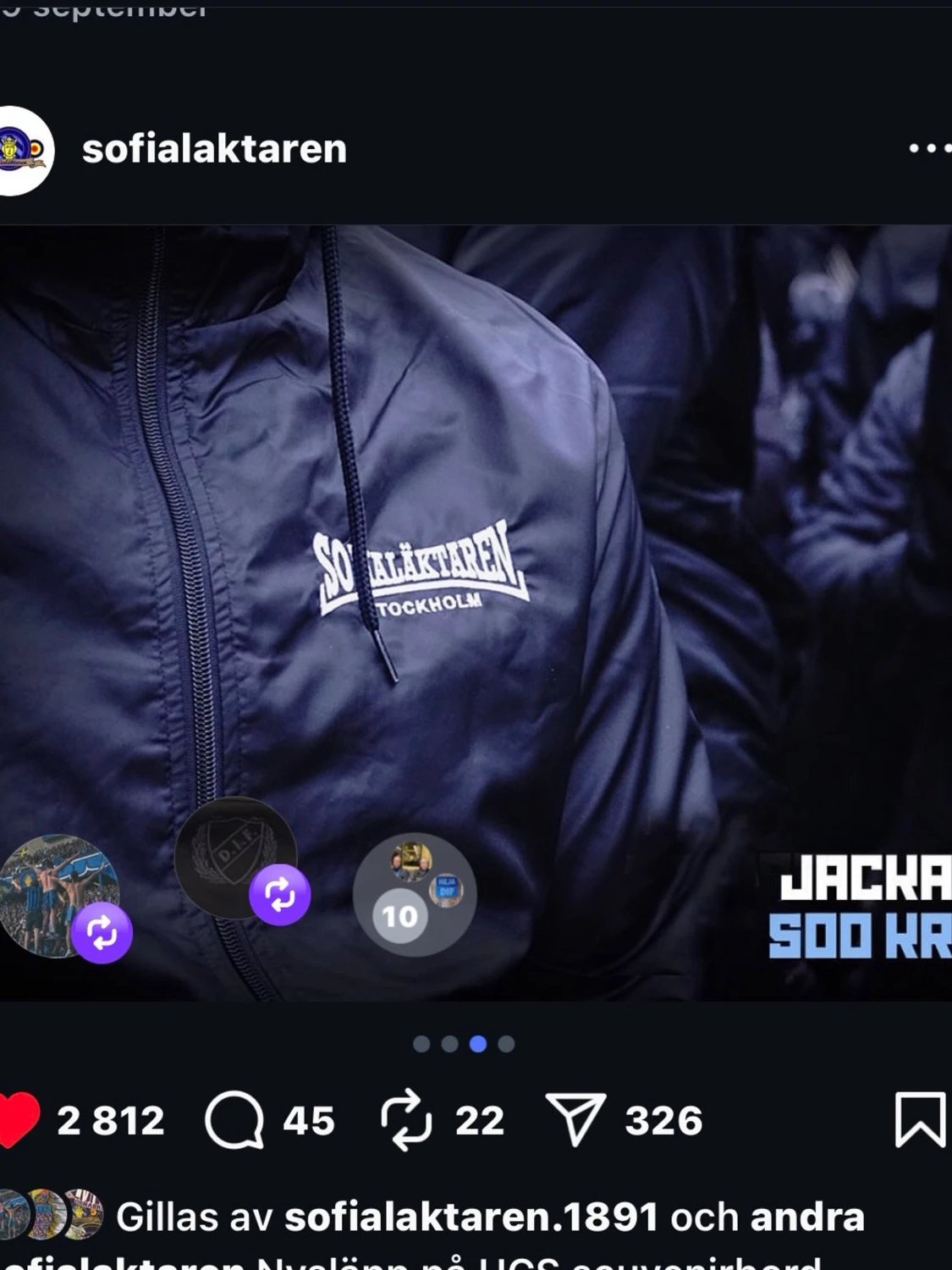 Säljer sofialäktaren jacka