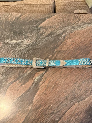 Y2K RHINESTONE BLUE BELT SKULL  - Ett bälte jag inte använder , beställde fel färg och den är inte använd. 