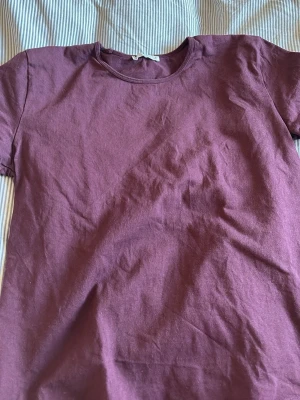 Vinröd t-shirt från Zara - Enkel och stilren vinröd t-shirt från Zara i mjuk bomull. Klassisk rund halsringning och korta ärmar. Perfekt basplagg att matcha med allt i garderoben.