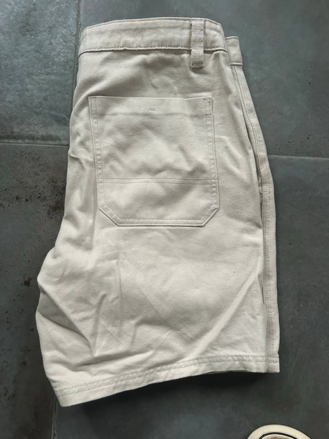 Beiga högmidjade bomullsshorts nya  - 1